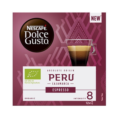 Café de Perú espresso, Intensidad 8 ecológico en cápsulas NESCAFÉ DOLCE GUSTO 12 uds.