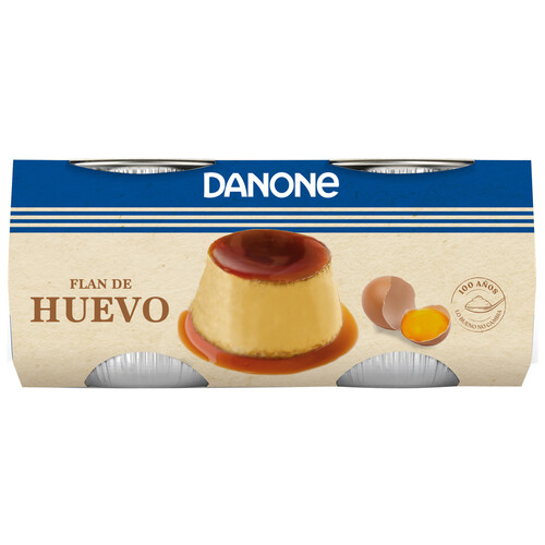 DANONE Flan de huevo con caramelo, elaborado sin gluten DANONE 4 x 100 g.