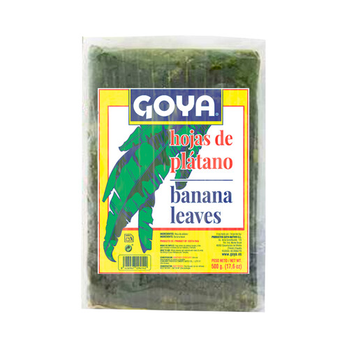 GOYA Hojas de plátano congeladas, ideales para multitud de preparaciones 500 g.