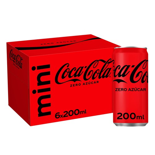 Refresco de cola COCA COLA ZERO MINI pack 6 uds. x 200 ml