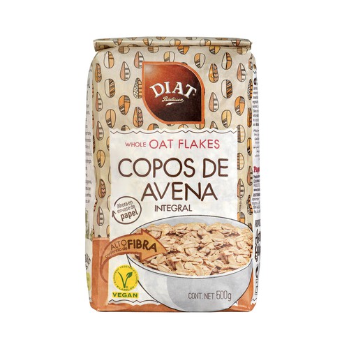 DIAT RADISSON Copos de avena integral, con alto contenido en fibra 500 g.