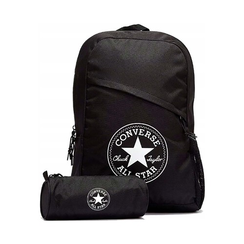Schoolpack mochila y estuche CONVERSE color negro.