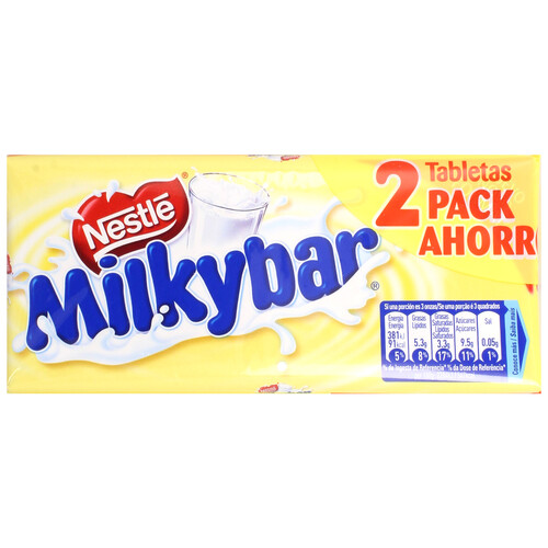 NESTLÉ Milkybar Chocolate blanco en tableta pack 2 uds. 200 g.