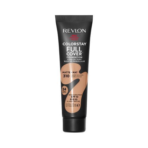 REVLON Colorstay full cover Tono 310 Warm golden Base de maquillaje de textura ligera, cobertura 100% mate 30 ml.