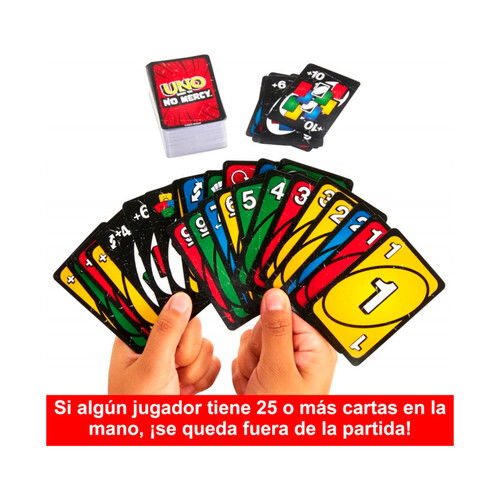 Juego de cartas UNO Show'Em No Mercy, +7 años, MATTEL.