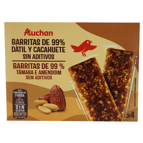 PRODUCTO ALCAMPO Barritas de dátil y cacahuete 120 g.