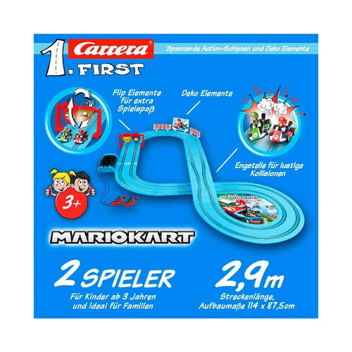 Circuito eléctrico de carreras 1. First Mario Kart 8 de 2,4 metros, incluye 2 coches CARRERA.