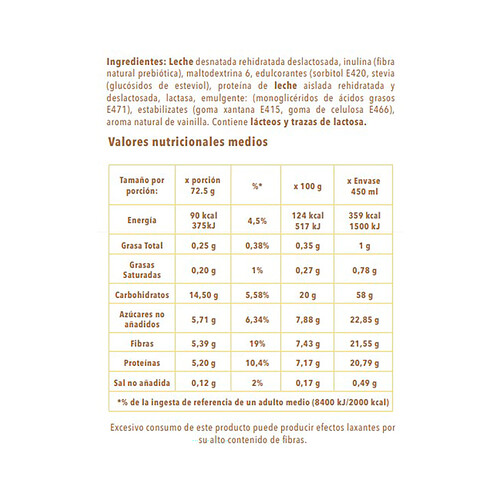 GELAFIT Tarrina de helado de vainilla, sin gluten y sin lactosa 450 ml.