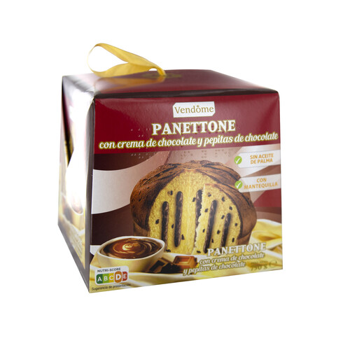 VENDOME Panettone con pepitas y crema de chocolate 750 g.