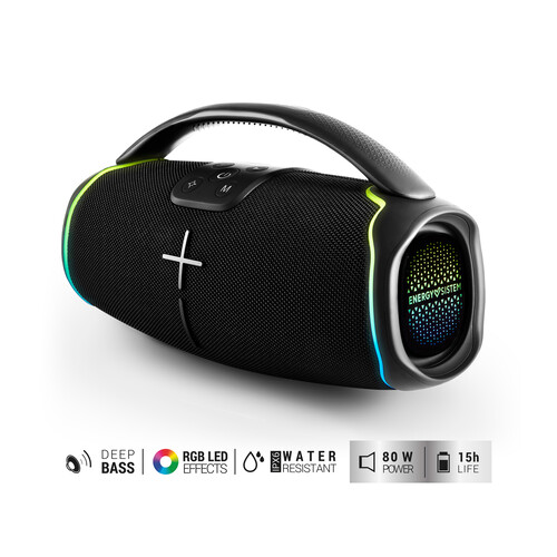 Altavoz portátil Hyperbeat Energy System por batería, potencia 80 W, BLUETOOTH, color negro.