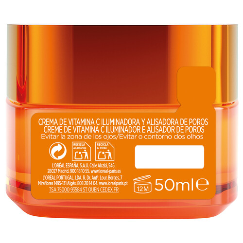 L´ORÉAL PARIS Revitalift Crema alisadora de poros, que ilumina y reduce líenas de expresión 50 ml.