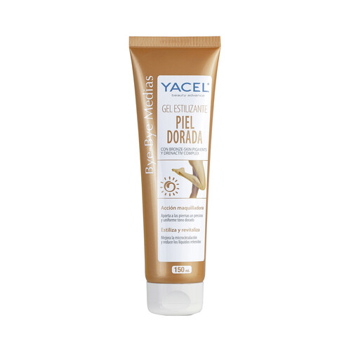 YACEL Bye-bye medias Gel estilizante efecto piel dorada 150 ml.