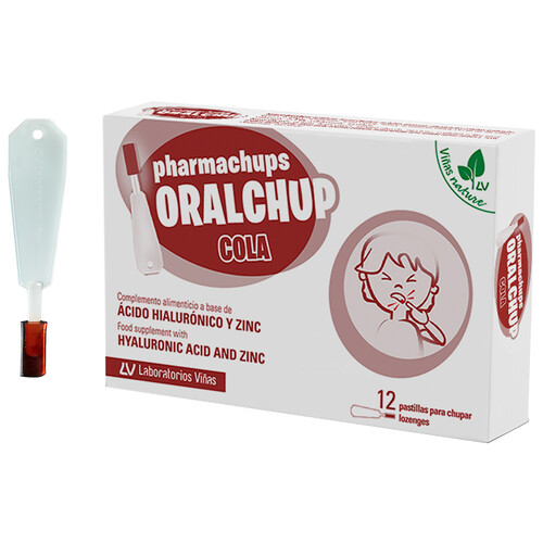 PHARMACHUPS Complemento alimenticio a base de ácido Hialurónico y Zinc PHARMACHUPS Oralchups 12 uds.