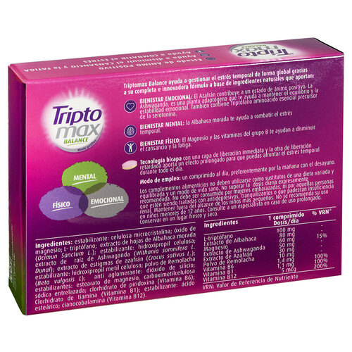 TRIPTOMAX Complemento alimenticio con Triptófano TRIPTOMAX Balance 15 uds.
