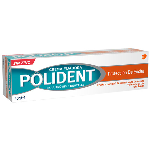 POLIDENT Crema adhesiva para prótesis dentales con fijación fuerte y sin zinc POLIDENT Protección de encías 40 ml