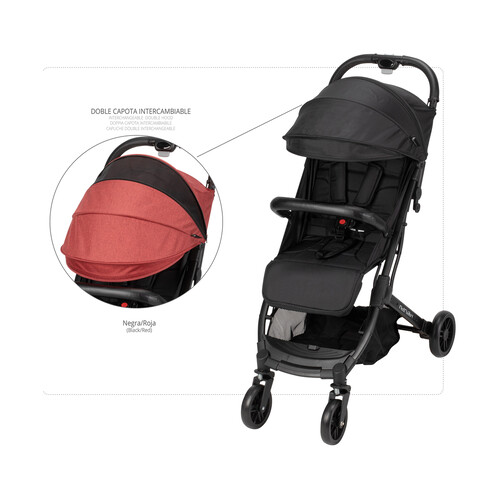 Silla paseo para bebes hasta 36 meses o 22kg INTERBABY Minimum Space Plus color rojo.