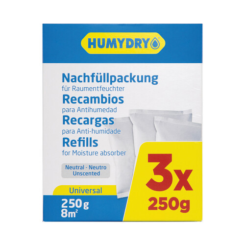 HUMYDRY Recambios antihumedad HUMYDRY 3 uds. x 250 g.