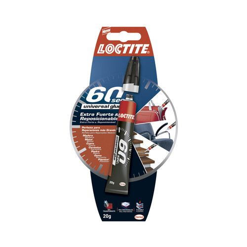 Pegamento universal LOCTITE 60 Segundos, 20grs.