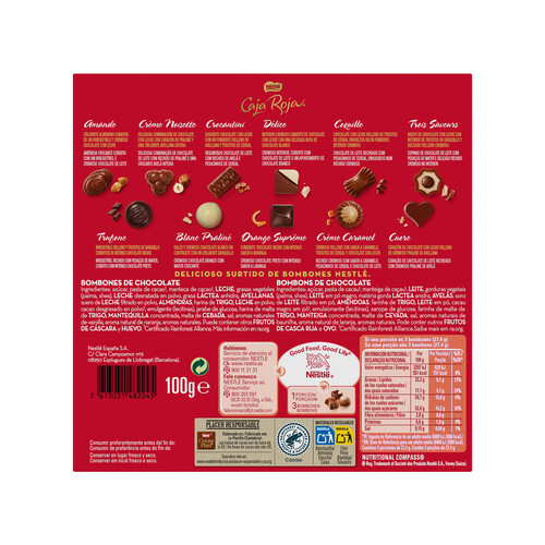 CAJA ROJA DE NESTLÉ Bombones surtidos CAJA 100 g.