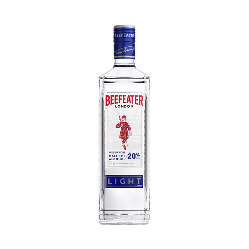 BEEFEATER Light Ginebra inglesa tipo London dry gin con sólo 20º, 70 cl.