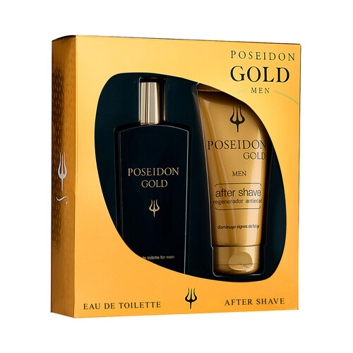 POSEIDON Gold Estuche regalo para hombre con colonia y after shave.