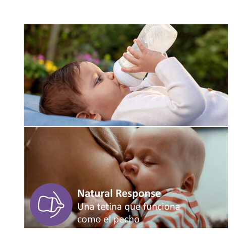 AVENT Natural response de Philips Biberón de 330 ml. con tetina flujo 4, para más de 4 meses,