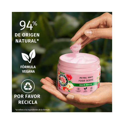 HERBAL ESSENCES Mascarilla capilar con aroma a rosas, para cabellos secos 500 ml.