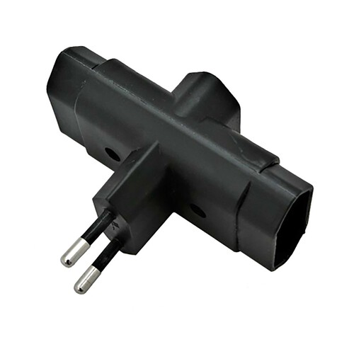 Adaptador 3 tomas bipolar 10a. 2300w negro, EUROBRIC.