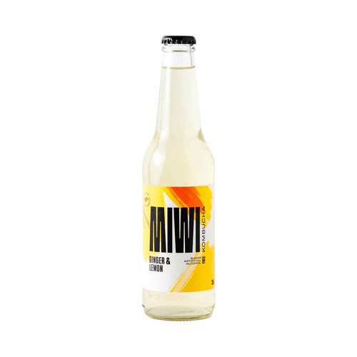 MIWI Kombucha sabor ginger and lemon 330 ml.