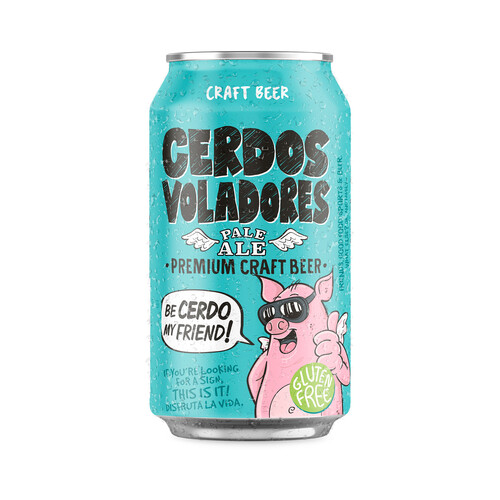 CERDOS VOLADORES Cerveza sin gluten lata 33 cl.