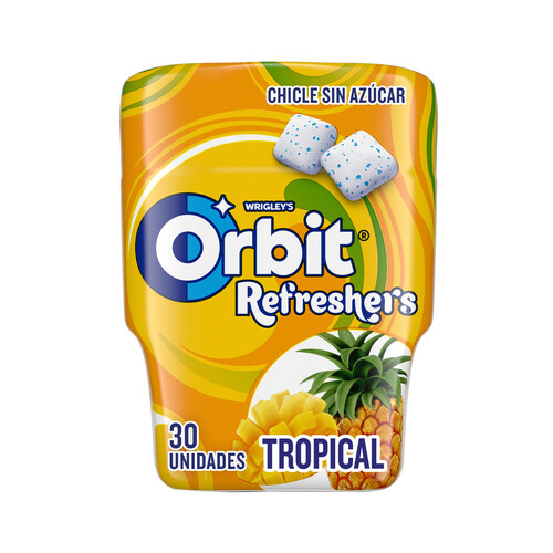 ORBIT Refreshers Chicles sin azúcar, sabor tropìcal, 30 uds, 67 g.