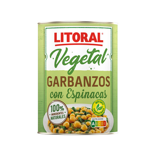 LITORAL Garbanzos con espinacas LITORAL 425 g.