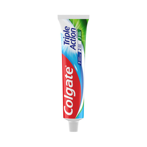 COLGATE Triple acción Pasta de dientes con flúor, calcio y sabor a menta 75 ml.