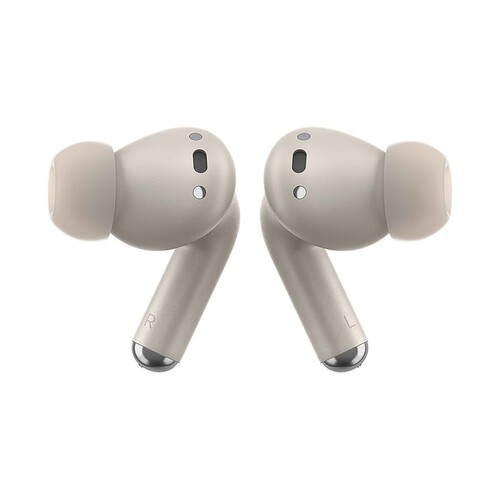 Auriculares bluetooth MOTOROLA Moto Buds+, con micrófono, estuche de carga, color beige. 