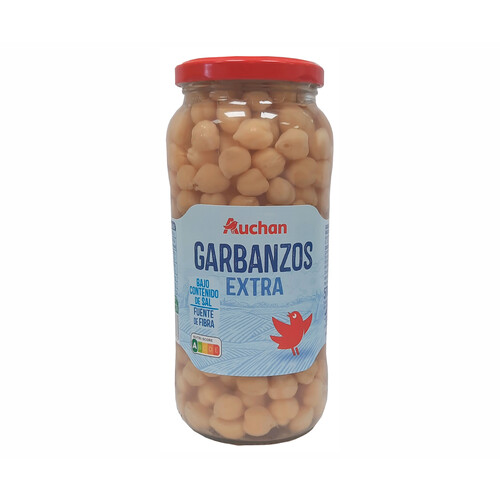 PRODUCTO ALCAMPO Garbanzos cocidos bajo contenido en sal 400 g.