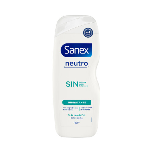 SANEX Sin neutro Gel de ducha o baño hidratante para todo tipo de pieles 600 ml.