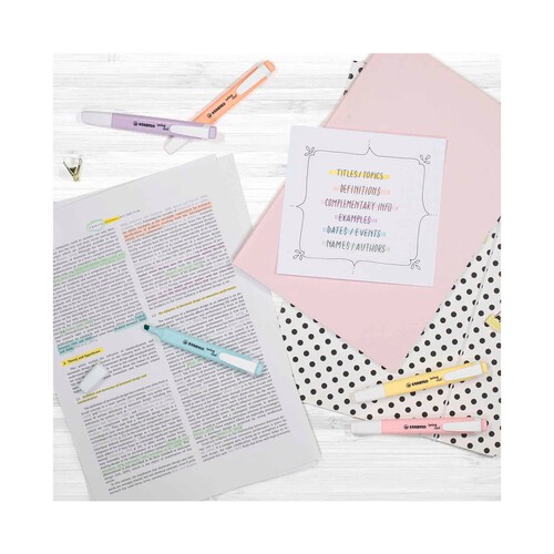 Rotulador Fluorescente Swing Cool Pastel Estuche De 8 Unidades Colores Surtidos STABILO