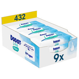 Dodot Toallitas húmedas para bebé elaboradas con algodón orgánico dodot Aqua  pure 9 x 48 uds. 9 x 48 uds