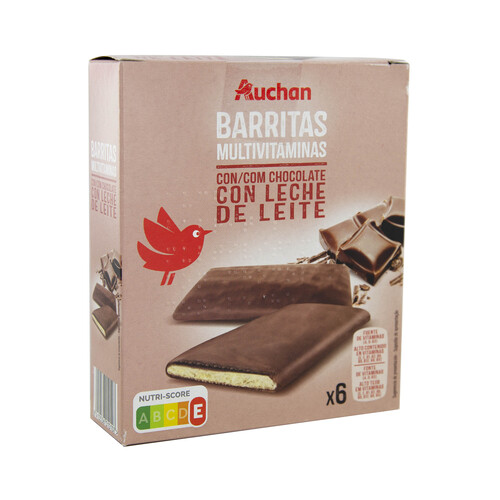 PRODUCTO ALCAMPO Barritas multivitaminas chocolate con leche PRODUCTO ALCAMPO 6 uds. 120 g.