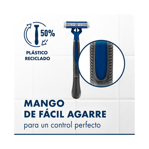 GILLETTE Blue 3 smooth Maquinilla de afeitar desechable con cabezal pivotante de 3 hojas 16 uds.