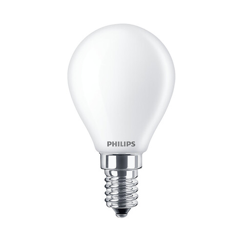 Bombilla Led E14, 4,3W=40W, luz fría 6500K, 470lm, PHILIPS.