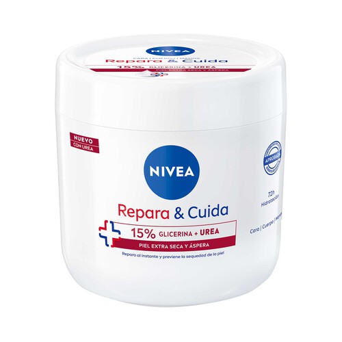 NIVEA Repara & cuida Crema corporal (cara, cuerpo y manos) hidratante, para pieles extra seca y ásperas 400 ml.