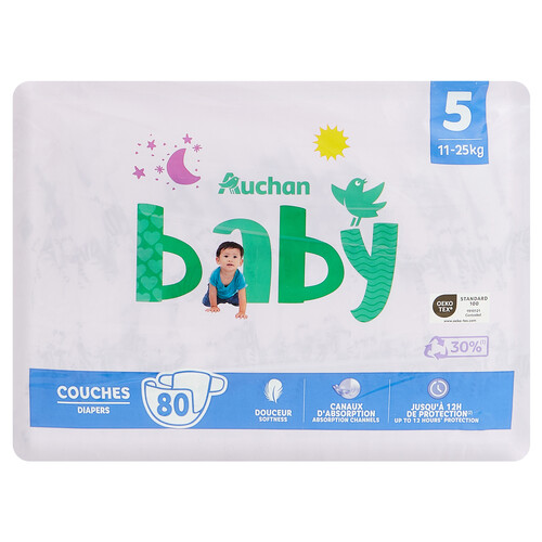 PRODUCTO ALCAMPO Baby Pañales talla 5 (11-25 kg) 80 uds.