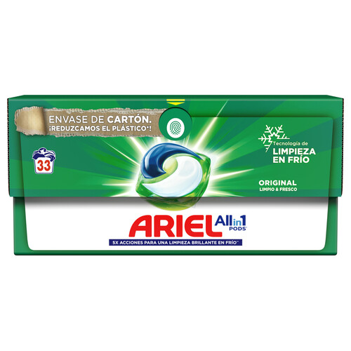 ARIEL 3en1 Detergente en cápsulas original 33 uds.