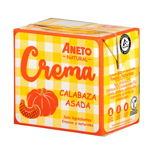 ANETO Crema natural calabaza asada 500 g.