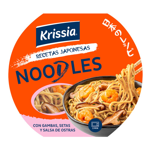 KRISSIA Noodles de gambas, setas y otras receta japonesa 210 g.