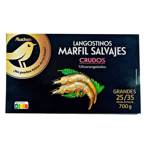 ALCAMPO GOURMET Langostinos crudos 25 / 35, salvajes y ultracongelados ALCAMPO GOURMET 700 g.