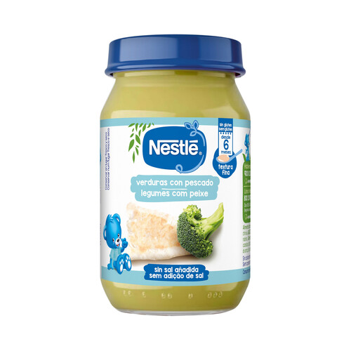 NESTLÉ Tarrito (textura fina) de verduras con pescado, a partir de 6 meses 190 g.