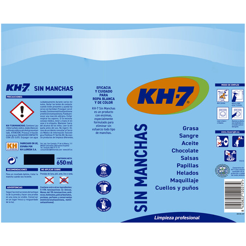 KH-7 Pack quitamanchas de ropa 650 ml. + 650 m.