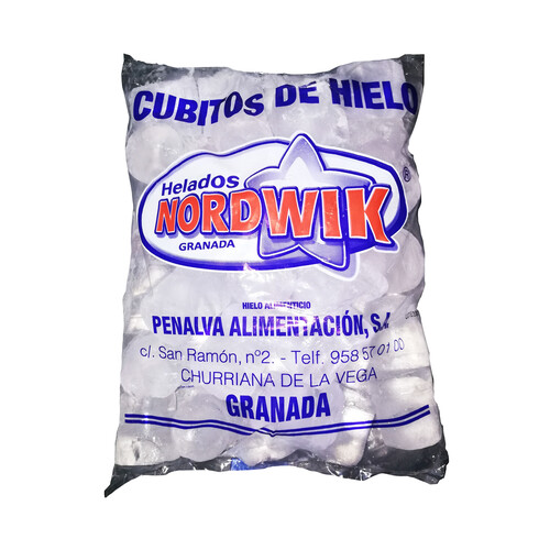 NORDWIK Bolsa de cubitos de hielo alimenticio 2 kg.